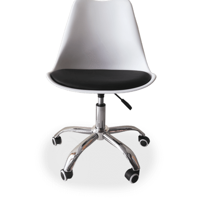 Silla moderna ergonómica, color negro con blanco