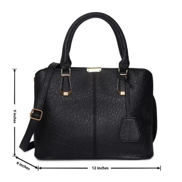 Women's Leather Handbag (Black) - Imagen 5