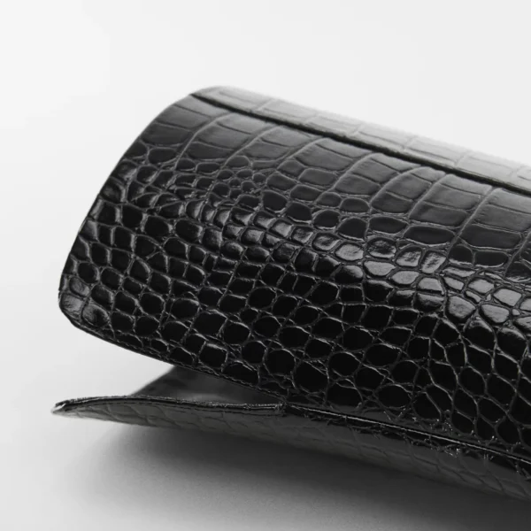 Black Croc-Effect Based Stiletto Boots - Imagen 4